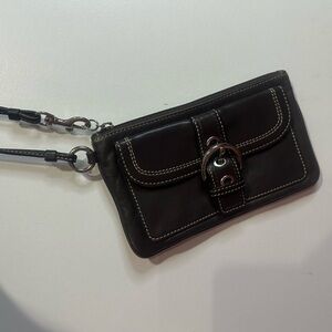 Coach Black Leather Wristlet